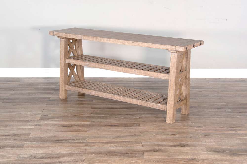 Sunny Designs -  Vivian 60in Farmhouse Mahogany Wood Sofa Table in Light Brown - 3156DR-S veiw 3