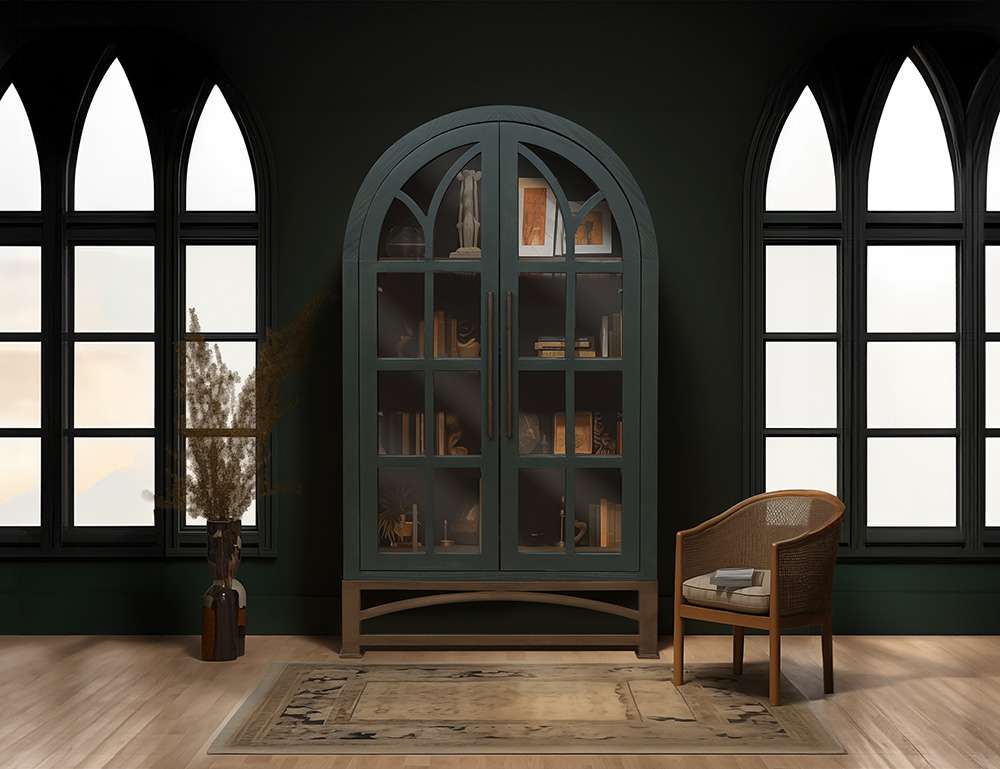 IFD - Obsidian - 2 Glass Door Cabinet - IFD8531CABGN veiw 2