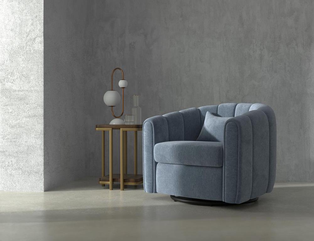 IFD - Viera - Wooden Frame & Metal Base, 360 Degree Swivel Glider Accent Chair - IUP515-ACH-190 veiw 8