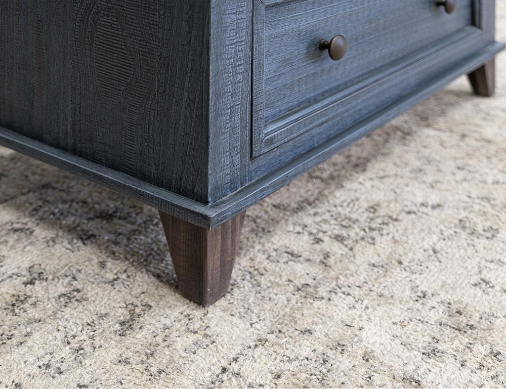 IFD - Toscana - 1 Drawer 2 Glass Doors Cabinet , Blue - IFD1601CABBL veiw 3