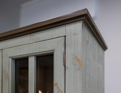 IFD - Toscana - 1 Drawer 2 Glass Doors Cabinet , Green - IFD1601CABGN veiw 5