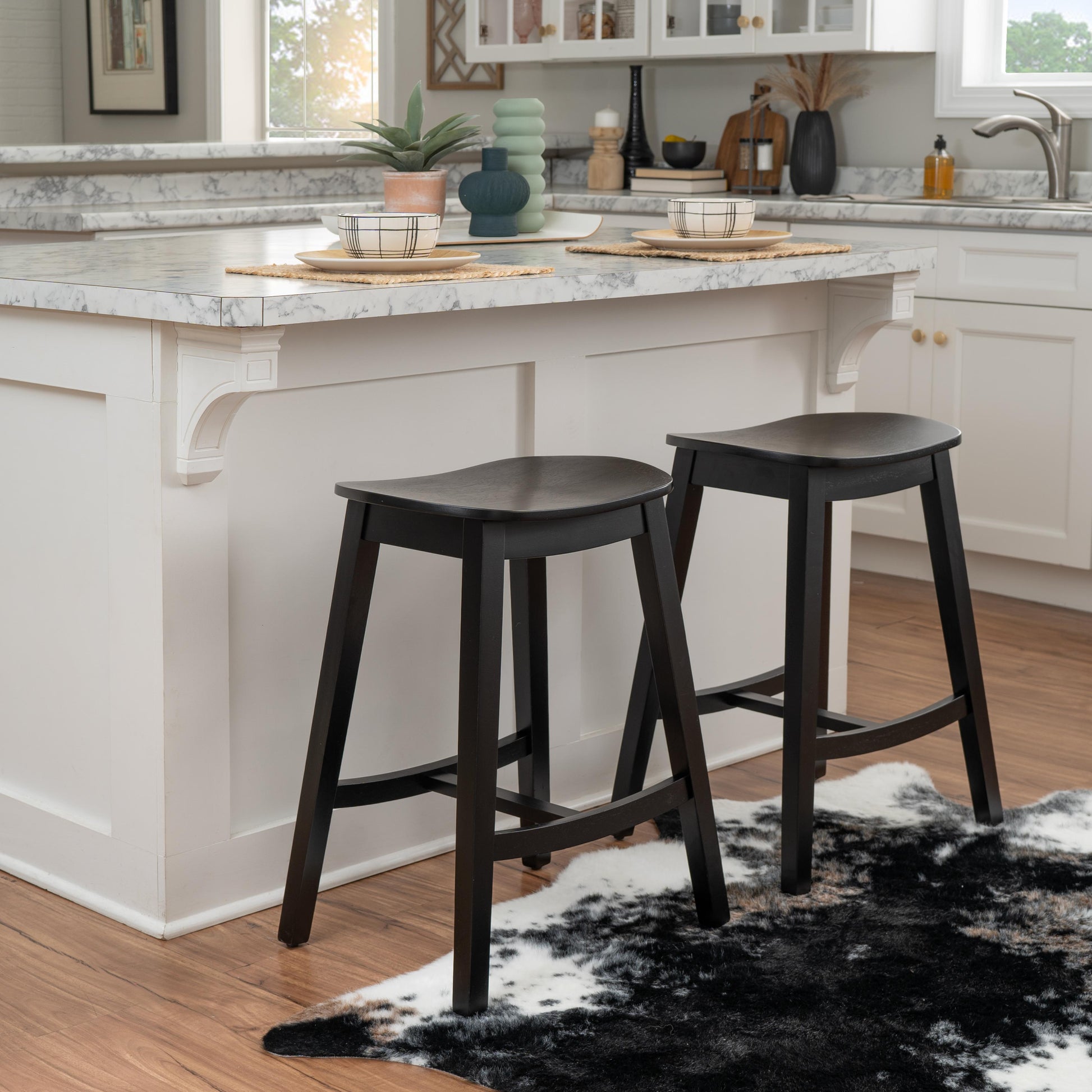Linon Home Decor-Culver Backless Counter Stool, Set of 2, Black - CS330BLK02KDU veiw 2