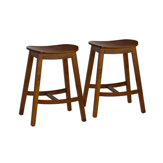 Linon Home Decor Culver Backless Counter Stool, Set of 2, Brown - CS330BRN02KDU veiw 1