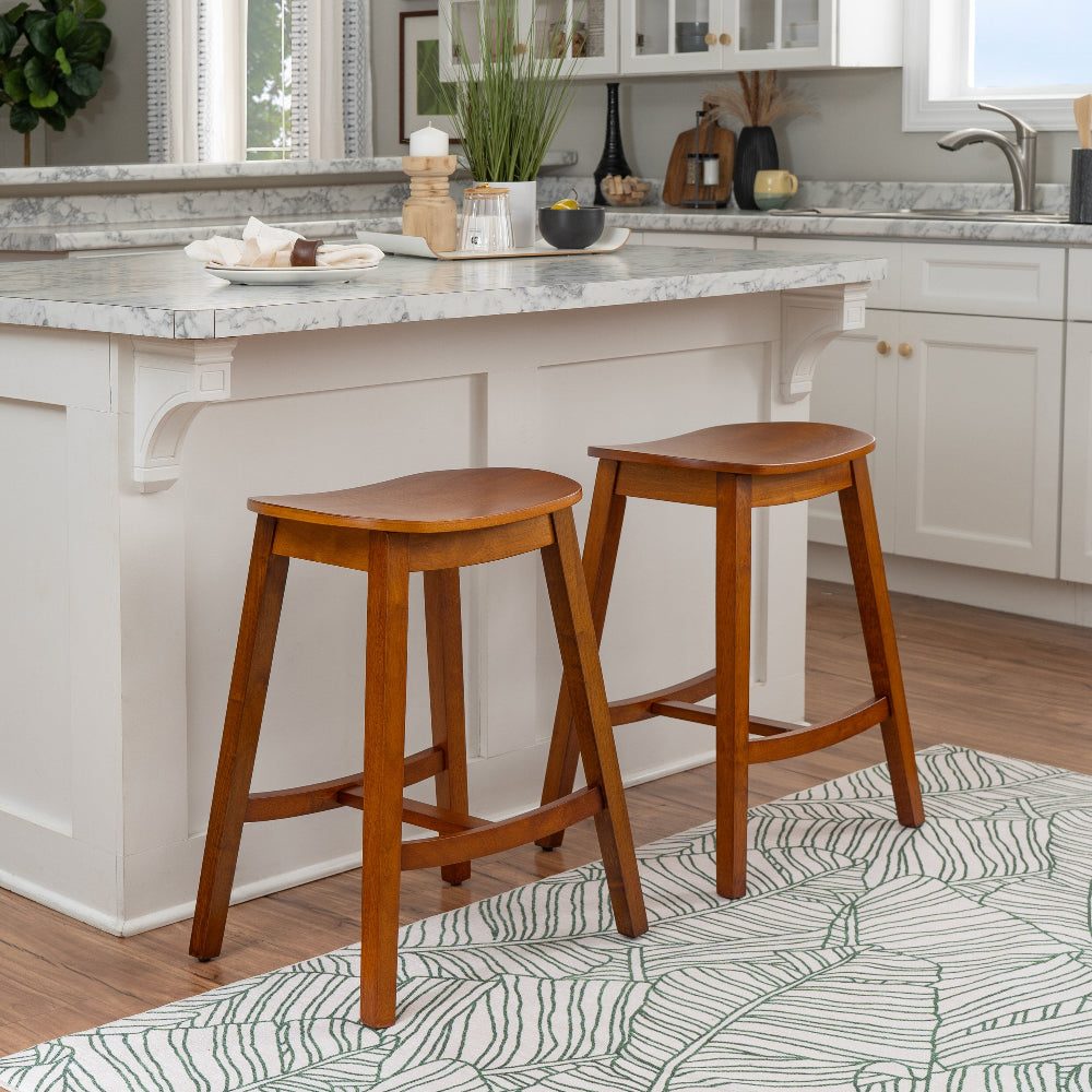 Linon Home Decor Culver Backless Counter Stool, Set of 2, Brown - CS330BRN02KDU veiw 2