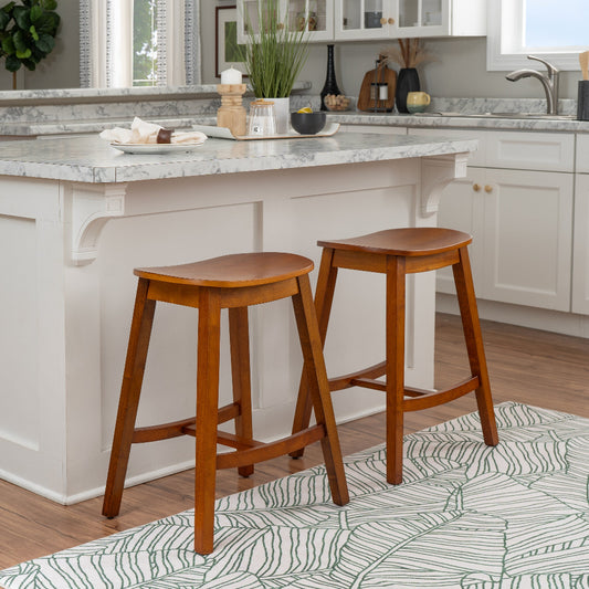 Linon Home Decor Culver Backless Counter Stool, Set of 2, Brown - CS330BRN02KDU veiw 2