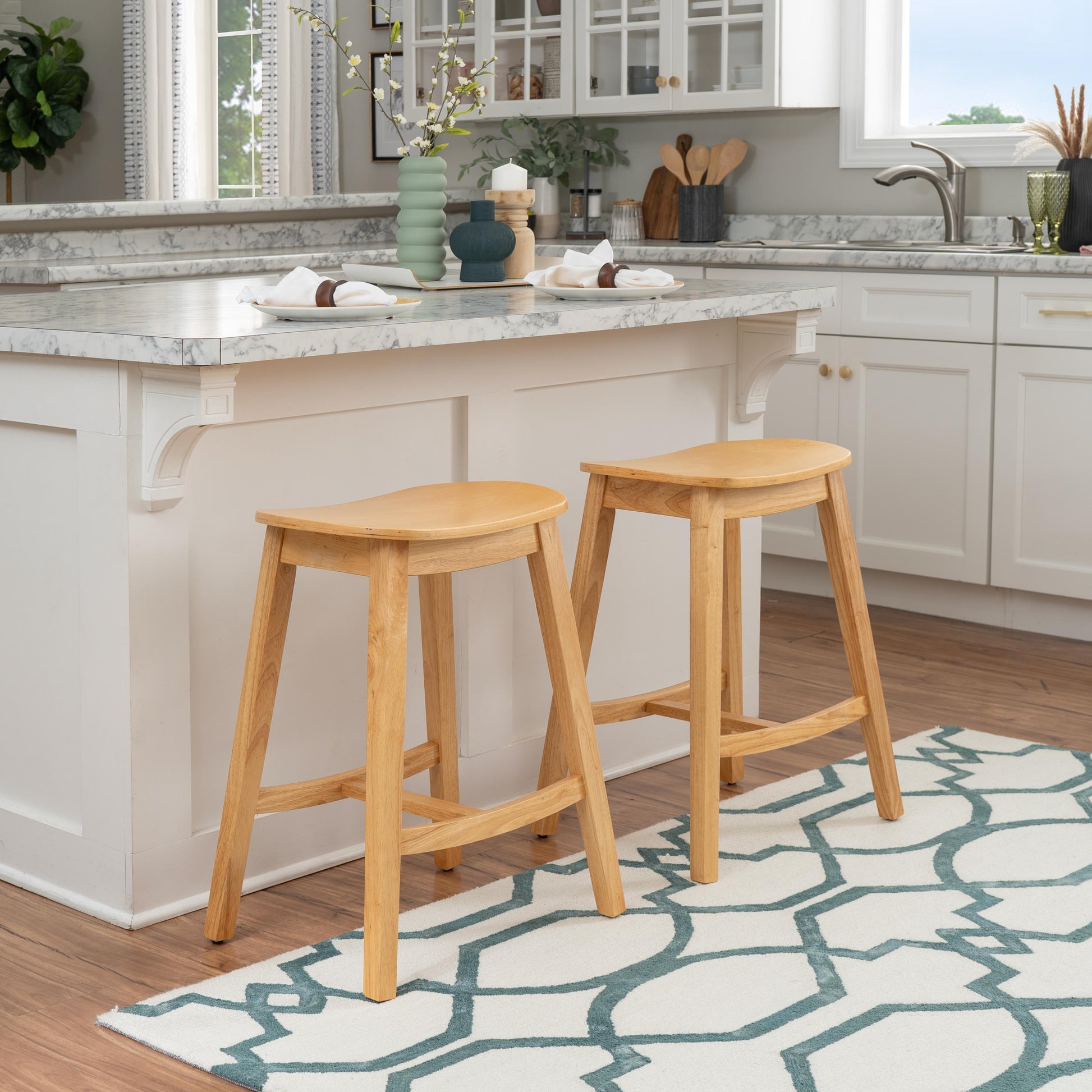 Linon Home Decor Culver Backless Counter Stool, Set of 2, Natural - CS330NAT02KDU veiw 2