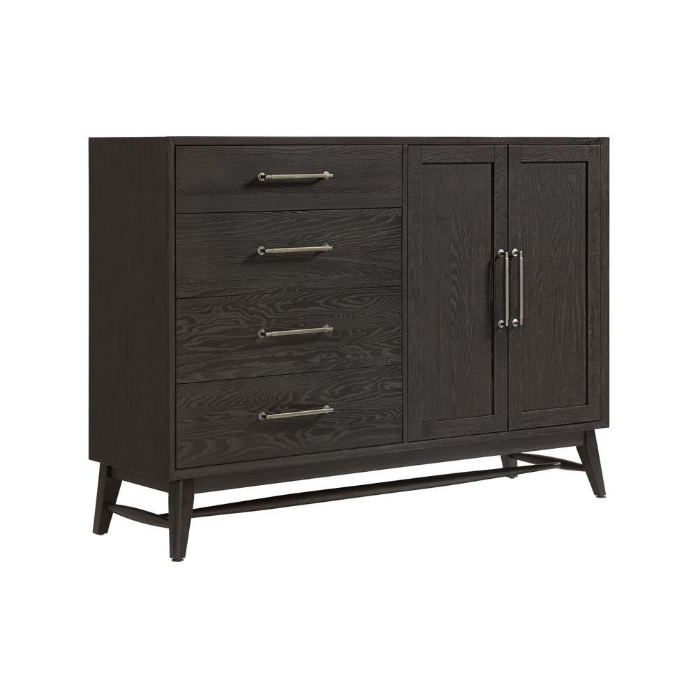 Intercon Furniture - Bayside Gentlemans Chest, 4 Drawer, 2 Doors in Black - BY-BR-9804GC-BLK-C veiw 1