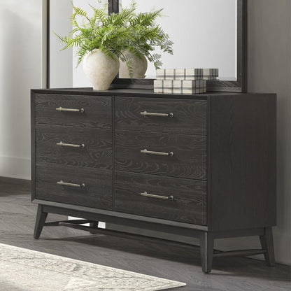 Intercon Furniture - Bayside Dresser, 6 Drawer in Black - BY-BR-9806-BLK-C veiw 2