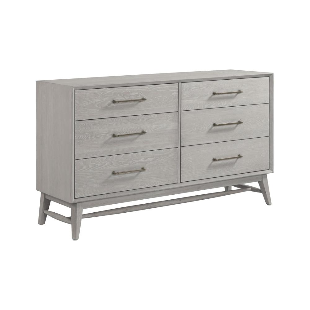 Intercon Furniture - Bayside Dresser, 6 Drawer in White - BY-BR-9806-WHT-C veiw 1
