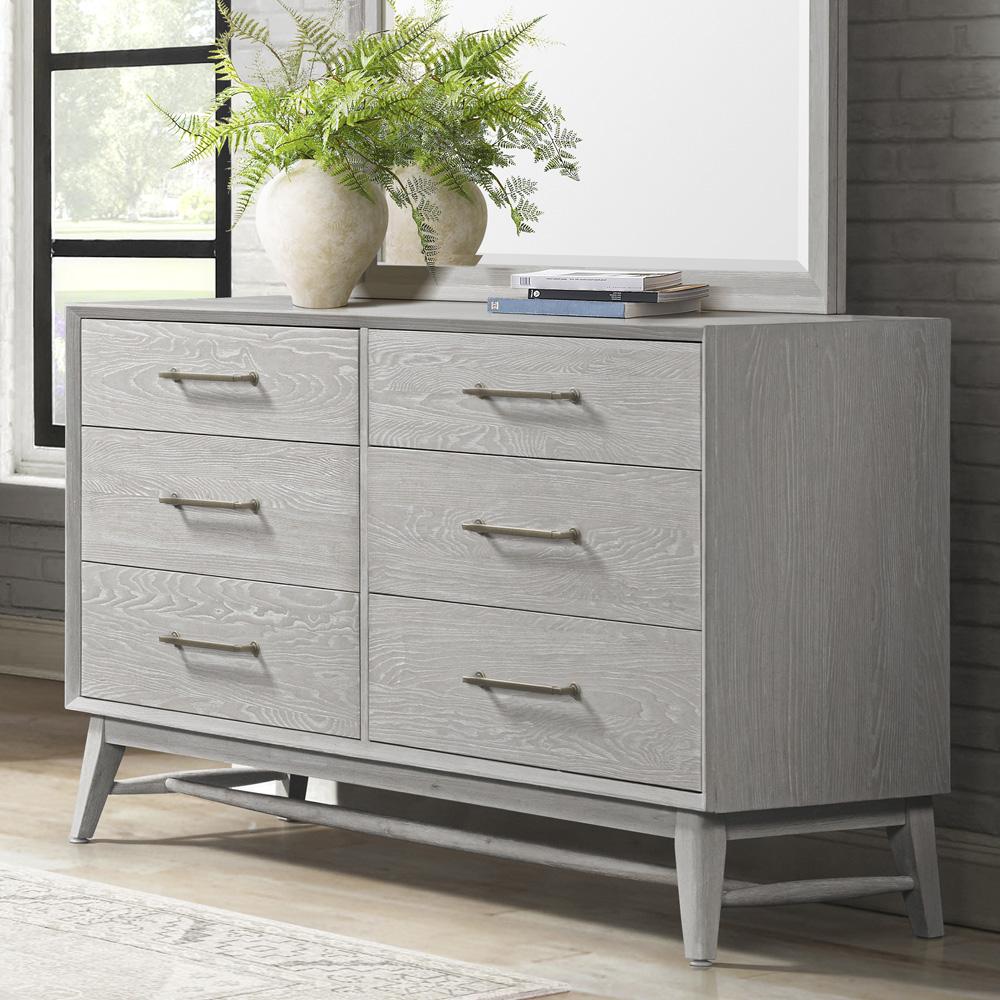 Intercon Furniture - Bayside Dresser, 6 Drawer in White - BY-BR-9806-WHT-C veiw 2