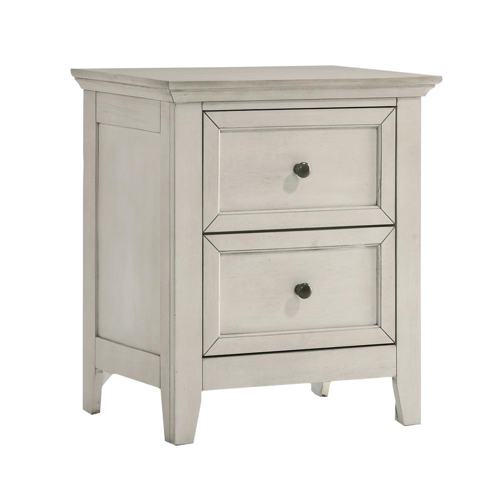Intercon Furniture - San Mateo Youth Nightstand, 2 Drawer in Rustic White - SM-BR-4302-RWH-C veiw 1