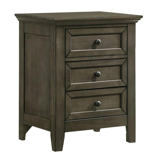Intercon Furniture - San Mateo Nightstand, 3 Drawer in Gray - SM-BR-8803-GRY-C veiw 1