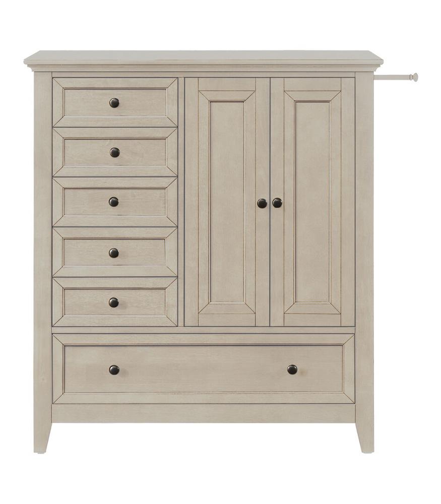 Intercon Furniture - San Mateo Youth Chifferobe in Rustic White - SM-BR-N4305C-RWH-C veiw 1