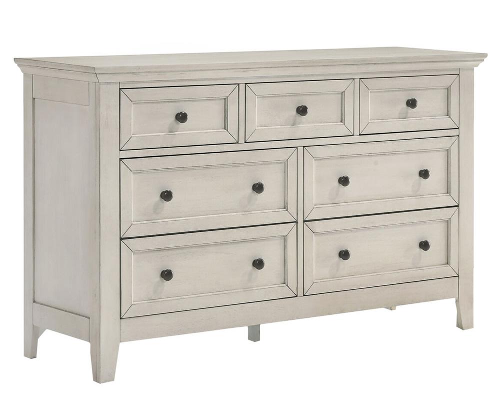 Intercon Furniture - San Mateo Youth Dresser, 7 Drawer in Rustic White - SM-BR-N4307-RWH-C veiw 1