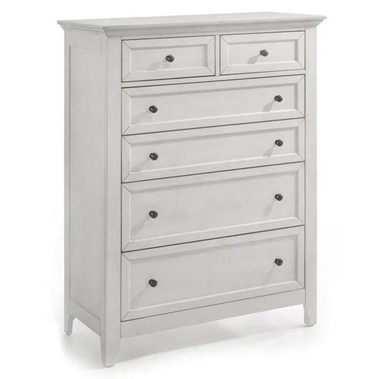 Intercon Furniture - San Mateo Chest, 6 Drawer Standard in Rustic White - SM-BR-N8806-RWH-C veiw 1