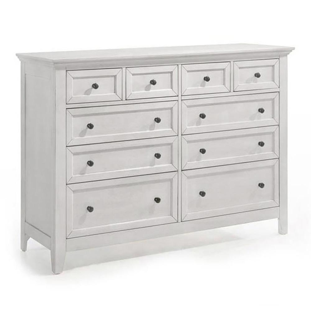 Intercon Furniture - San Mateo Dresser, 10 Drawer in Rustic White - SM-BR-N8810-RWH-C veiw 1