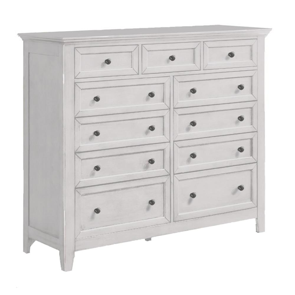 Intercon Furniture - San Mateo Gentlemens Chest, 11 Drawer in Rustic White - SM-BR-N8811G-RWH-C veiw 1