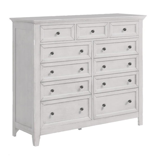 Intercon Furniture - San Mateo Gentlemens Chest, 11 Drawer in Rustic White - SM-BR-N8811G-RWH-C veiw 1