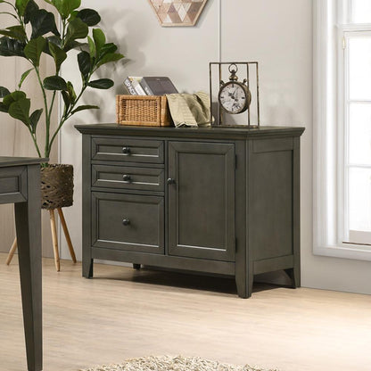 Intercon Furniture - San Mateo 41  Credenza in Gray - SM-HO-4130D-GRY-C veiw 2