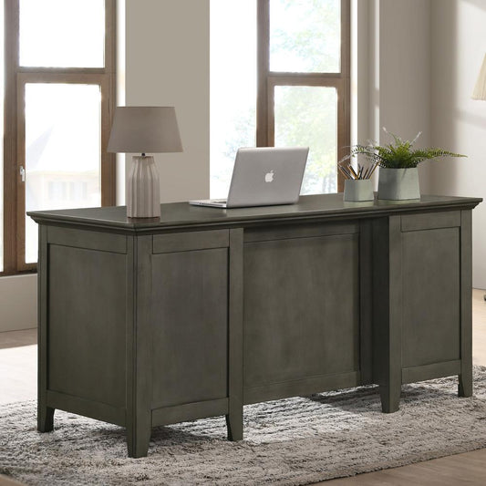 Intercon Furniture - San Mateo 62  Executive Desk in Gray - SM-HO-6230ED-GRY-C veiw 2