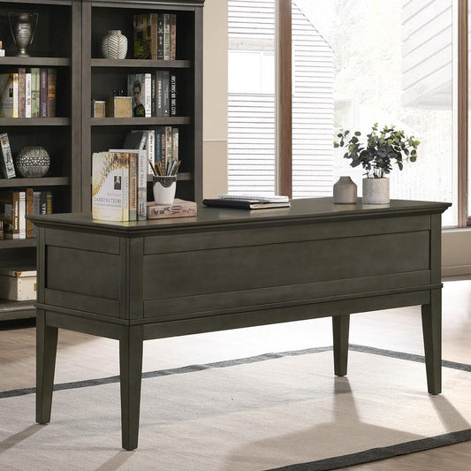 Intercon Furniture - San Mateo 62  Half Ped Exec Desk in Gray - SM-HO-6230WD-GRY-C veiw 2