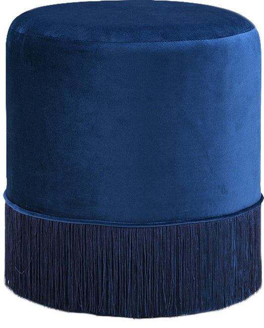 Meridian Furniture - Teddy Navy Velvet Ottoman/Stool - 130Navy veiw 1