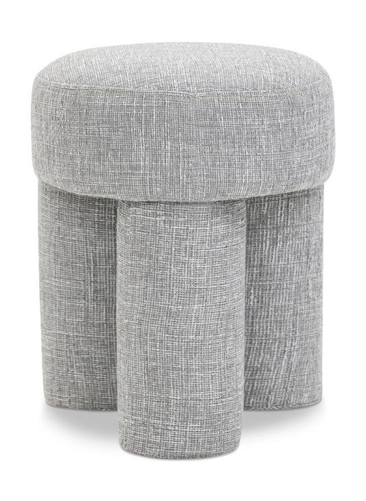 Meridian Furniture - Larson Grey Polyester Fabric Ottoman/Stool - 100Grey veiw 1