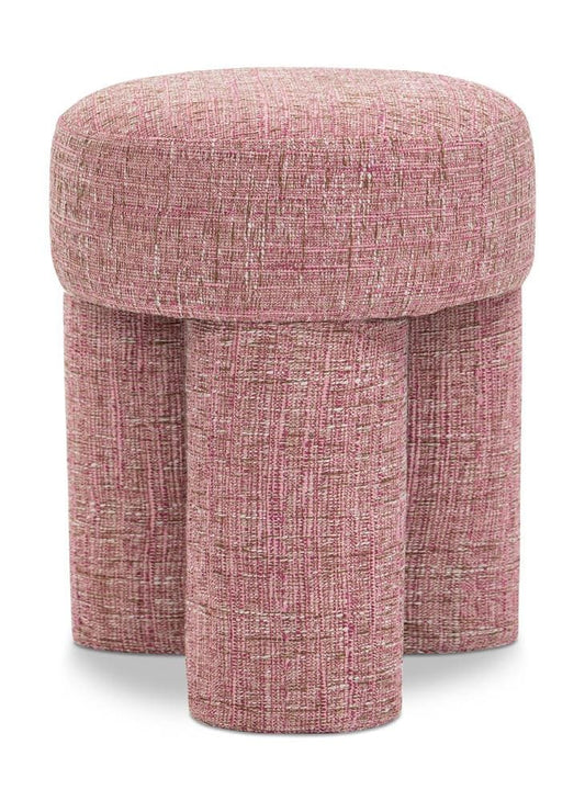 Meridian Furniture - Larson Pink Polyester Fabric Ottoman/Stool - 100Pink veiw 1