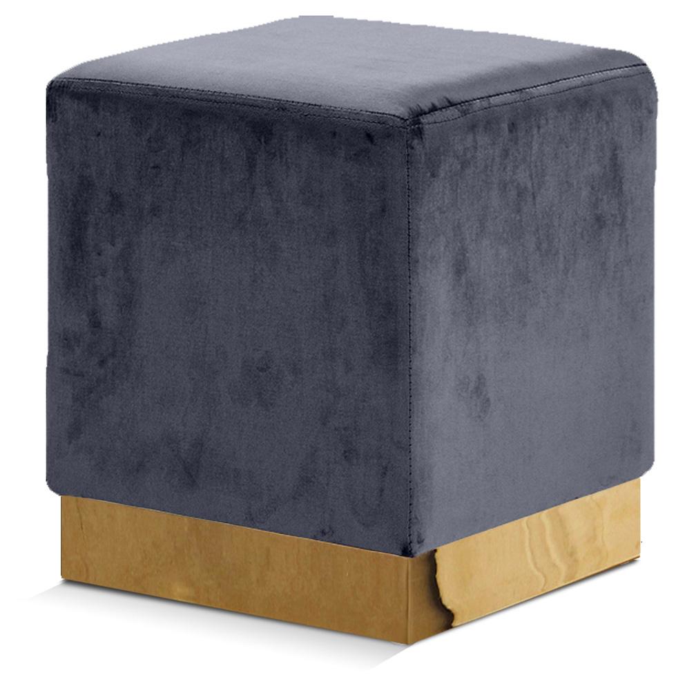 Meridian Furniture - Jax Grey Velvet Ottoman/Stool - 134Grey veiw 1