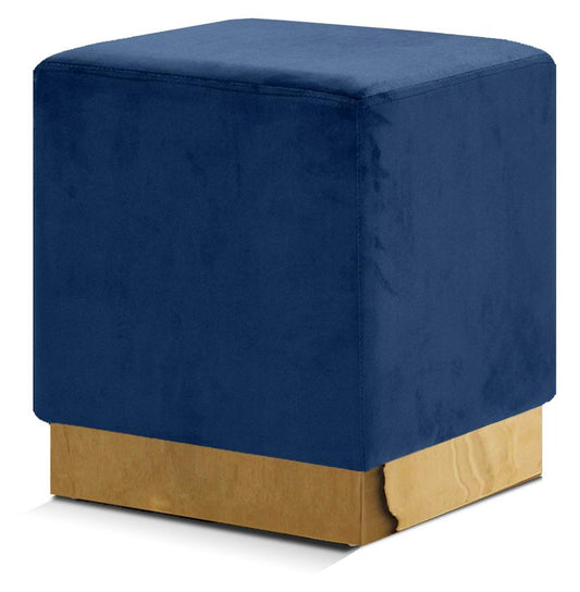 Meridian Furniture - Jax Navy Velvet Ottoman/Stool - 134Navy veiw 1