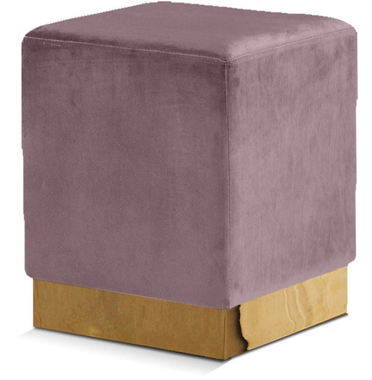 Meridian Furniture - Jax Pink Velvet Ottoman/Stool - 134Pink veiw 1