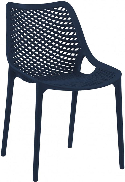 Meridian Furniture - Mykonos Navy Outdoor Patio Dining Chair (Set of 4) - 328Navy veiw 1