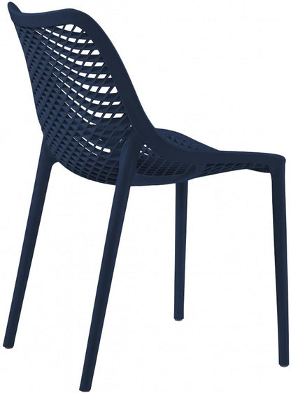 Meridian Furniture - Mykonos Navy Outdoor Patio Dining Chair (Set of 4) - 328Navy veiw 3