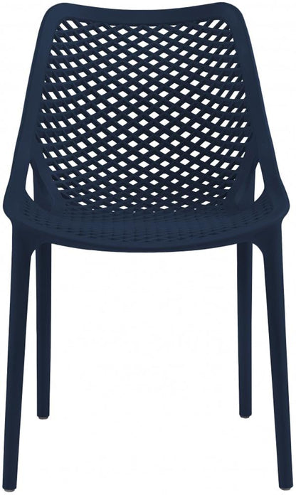 Meridian Furniture - Mykonos Navy Outdoor Patio Dining Chair (Set of 4) - 328Navy veiw 4