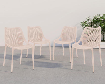Meridian Furniture - Mykonos Pink Outdoor Patio Dining Chair (Set of 4) - 328Pink veiw 7