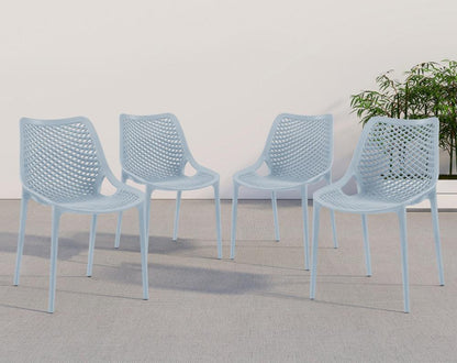 Meridian Furniture - Mykonos Sky Blue Outdoor Patio Dining Chair (Set of 4) - 328SkyBlue veiw 7