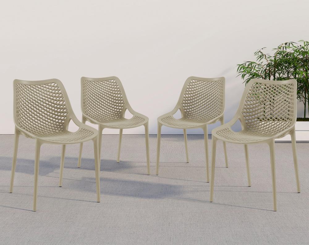 Meridian Furniture - Mykonos Taupe Outdoor Patio Dining Chair (Set of 4) - 328Taupe veiw 7