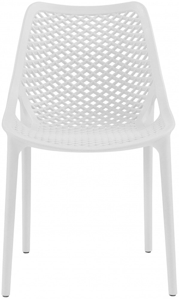 Meridian Furniture - Mykonos White Outdoor Patio Dining Chair (Set of 4) - 328White veiw 3