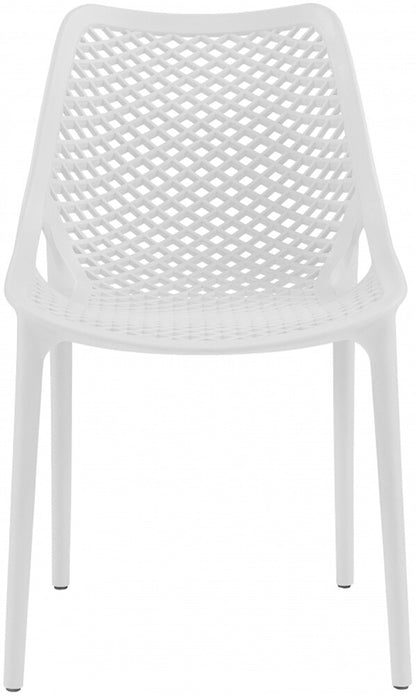 Meridian Furniture - Mykonos White Outdoor Patio Dining Chair (Set of 4) - 328White veiw 3