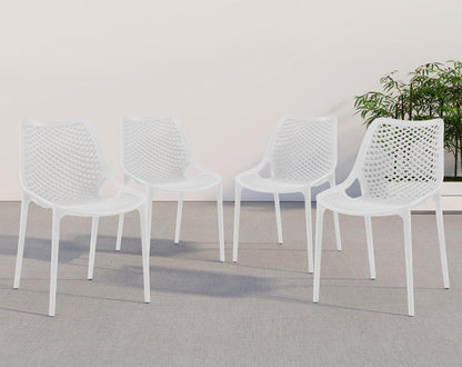 Meridian Furniture - Mykonos White Outdoor Patio Dining Chair (Set of 4) - 328White veiw 7