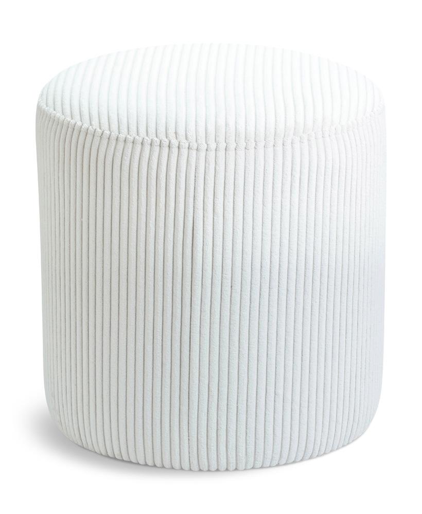 Meridian Furniture - Roy Cream Microsuede Fabric Ottoman/Stool - 445Cream veiw 1