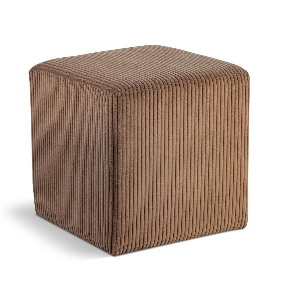 Meridian Furniture - Roy Brown Microsuede Fabric Ottoman/Stool - 446Brown veiw 1