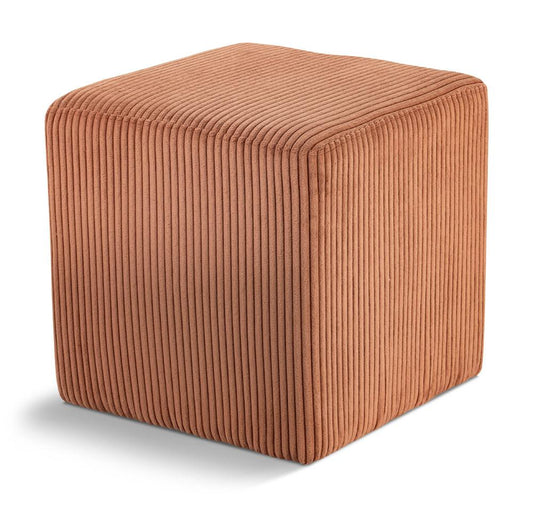 Meridian Furniture - Roy Cognac Microsuede Fabric Ottoman/Stool - 446Cognac veiw 1