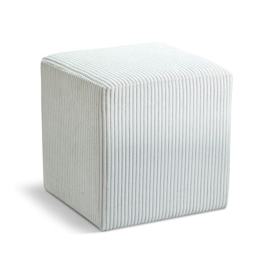 Meridian Furniture - Roy Cream Microsuede Fabric Ottoman/Stool - 446Cream veiw 1