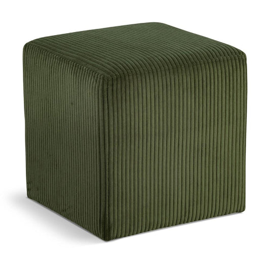 Meridian Furniture - Roy Green Microsuede Fabric Ottoman/Stool - 446Green veiw 1