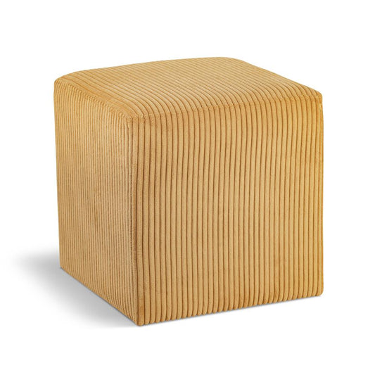 Meridian Furniture - Roy Yellow Microsuede Fabric Ottoman/Stool - 446Yellow veiw 1