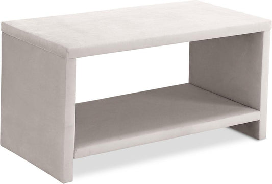 Meridian Furniture - Cleo Cream Velvet Night Stand - CleoCream-NS veiw 1