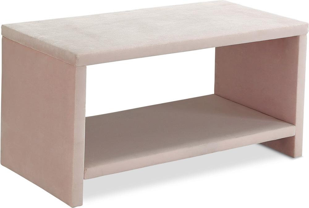 Meridian Furniture - Cleo Pink Velvet Night Stand - CleoPink-NS veiw 1