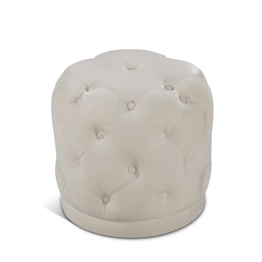 Meridian Furniture - Harper Cream Velvet Ottoman/Stool - 136Cream veiw 1