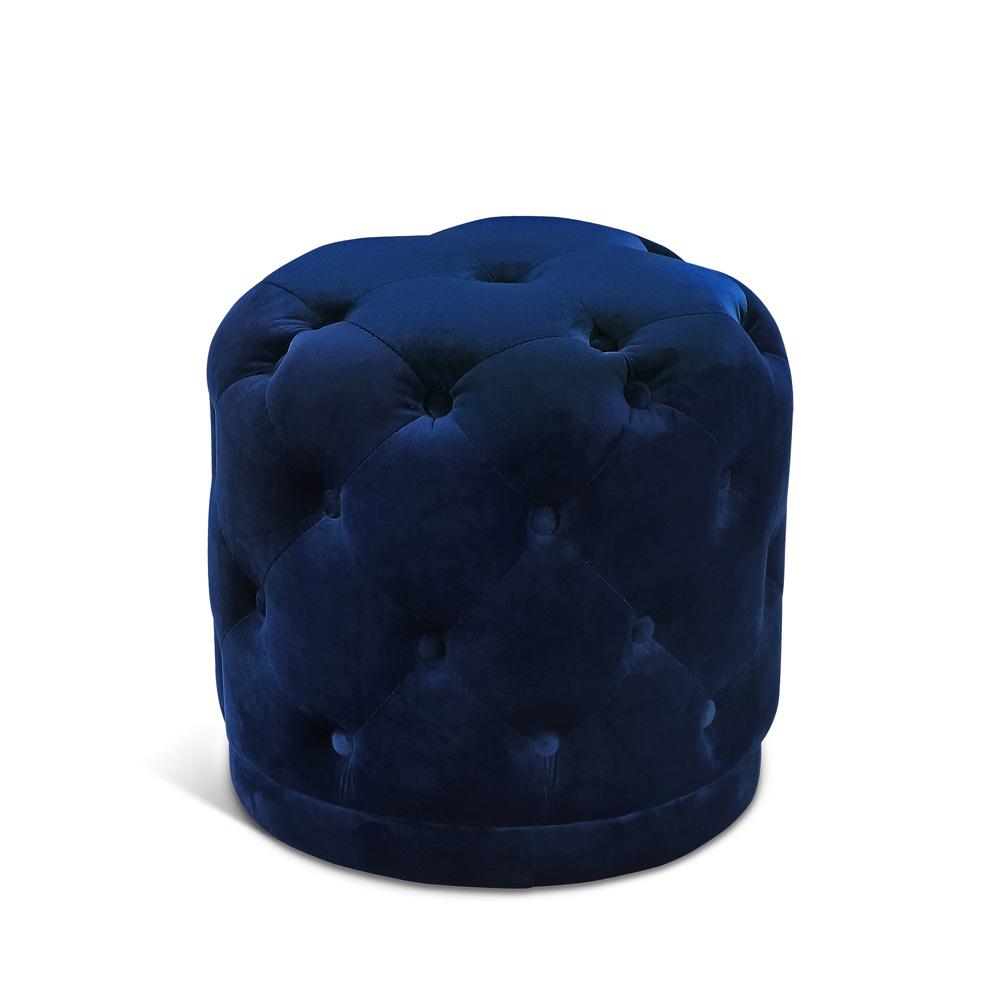 Meridian Furniture - Harper Navy Velvet Ottoman/Stool - 136Navy veiw 1